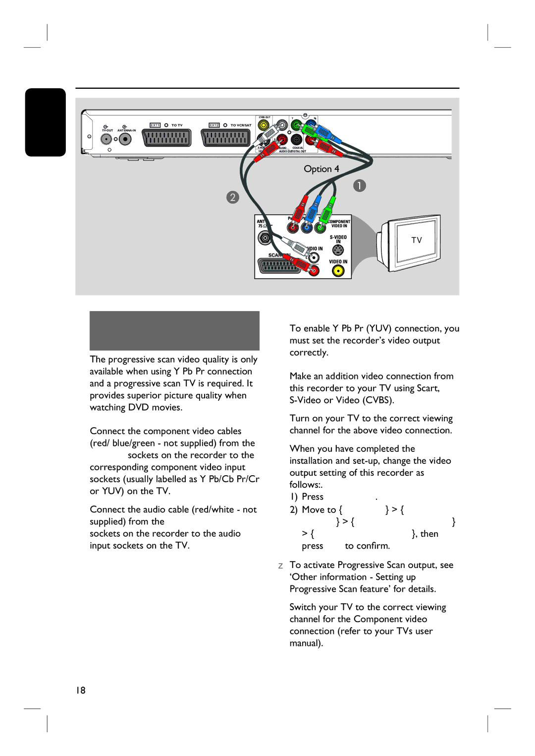 ProForm DVDR3570H user manual Option 