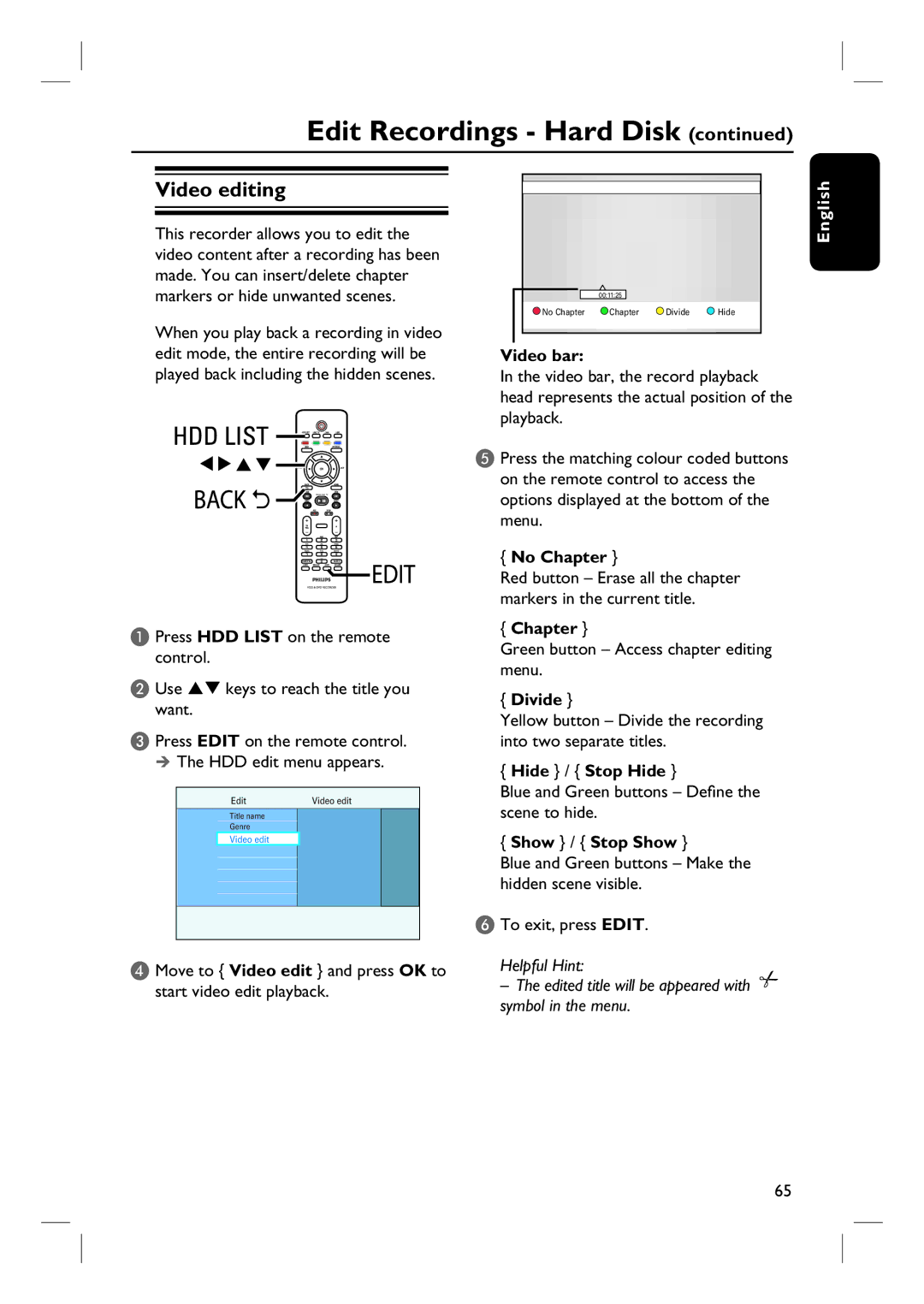 ProForm DVDR3570H user manual Video editing 