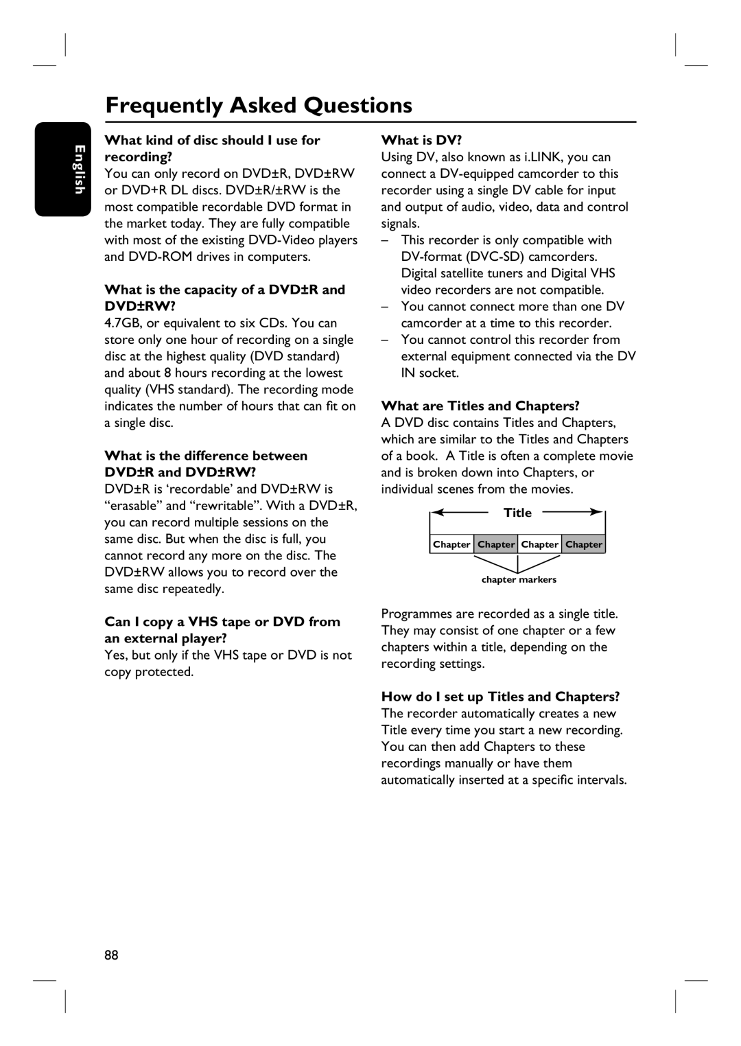 ProForm DVDR3570H user manual Frequently Asked Questions 