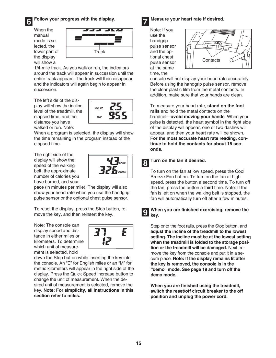 ProForm FTL59106.0 user manual Follow your progress with the display, Measure your heart rate if desired 