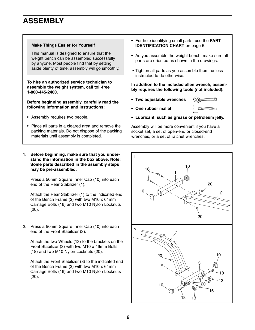 ProForm HGBE8991.1 user manual Assembly, Make Things Easier for Yourself 