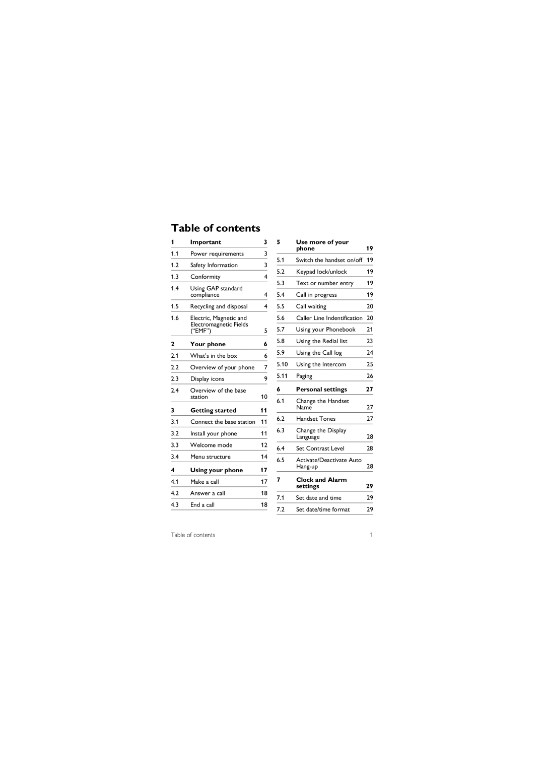 ProForm ID555 manual Table of contents 