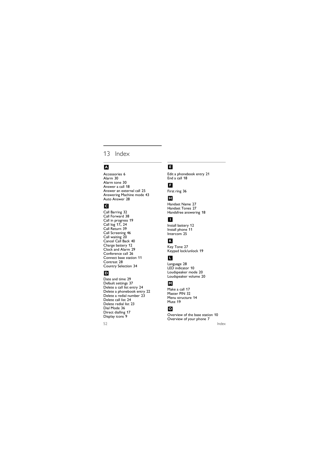 ProForm ID555 manual Index 