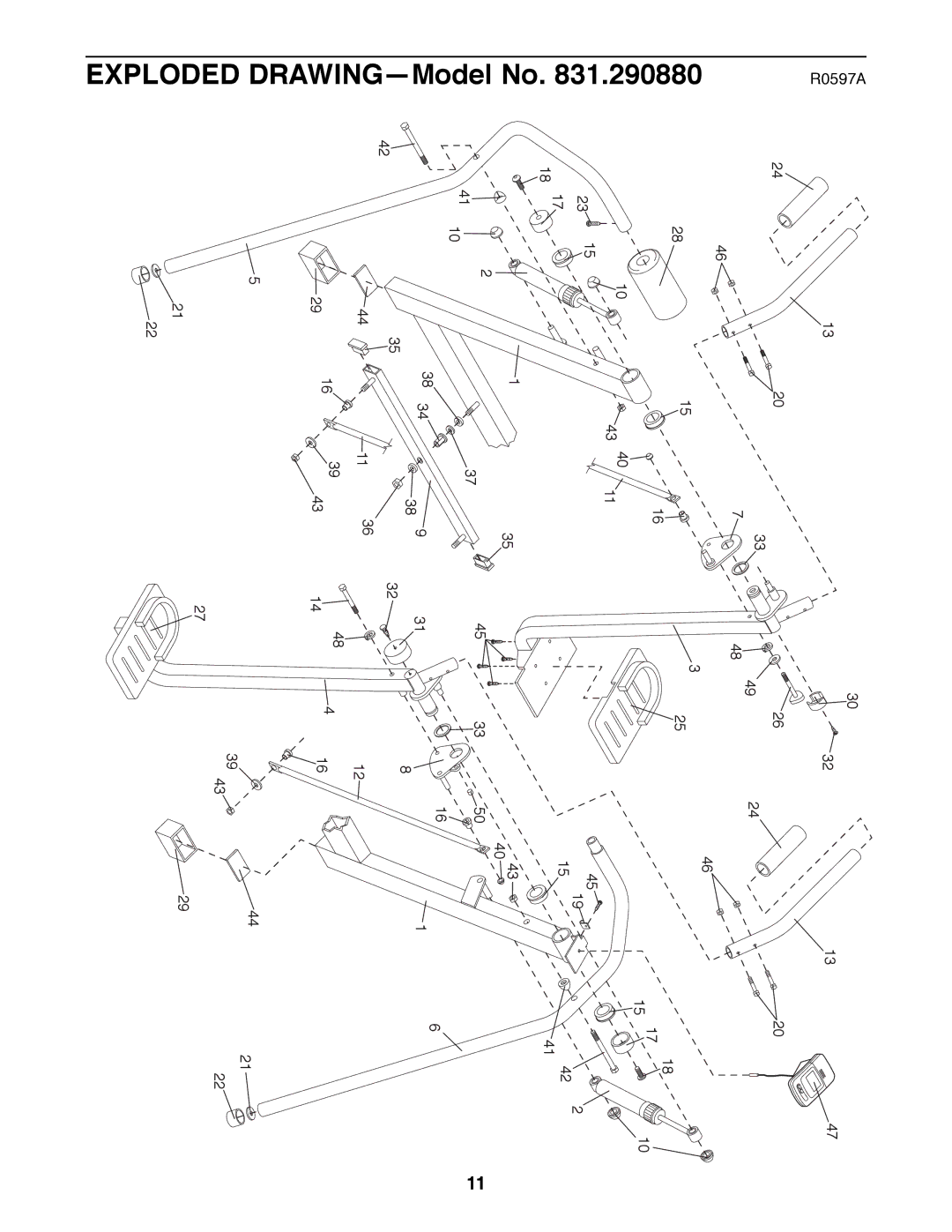 ProForm No. 831.290880 user manual Exploded 