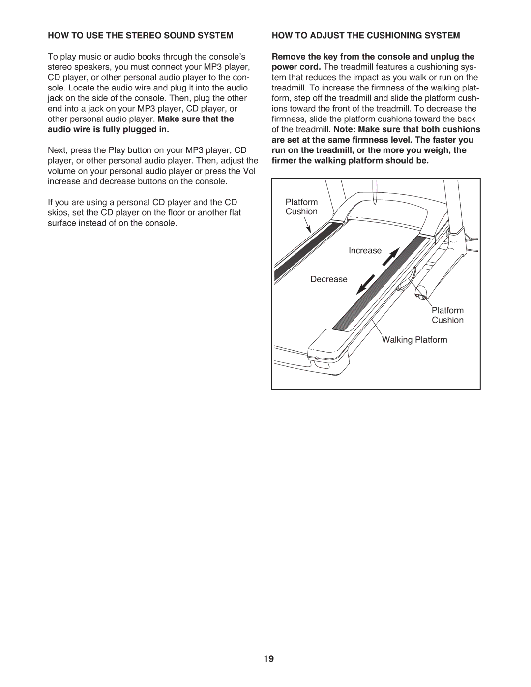 ProForm Not AvailablePFTL13810.0 user manual HOW to USE the Stereo Sound System 