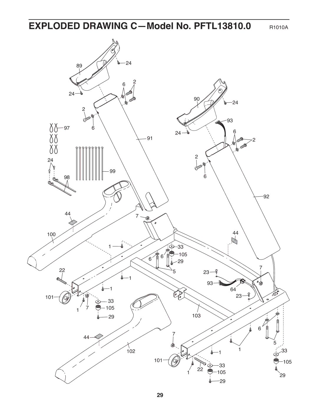 ProForm Not AvailablePFTL13810.0 user manual Exploded Drawing C-Model No. PFTL13810.0 R1010A 