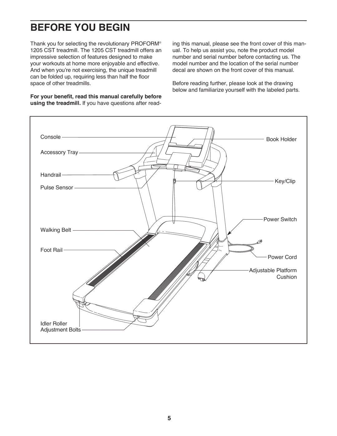 ProForm Not AvailablePFTL13810.0 user manual Before YOU Begin 