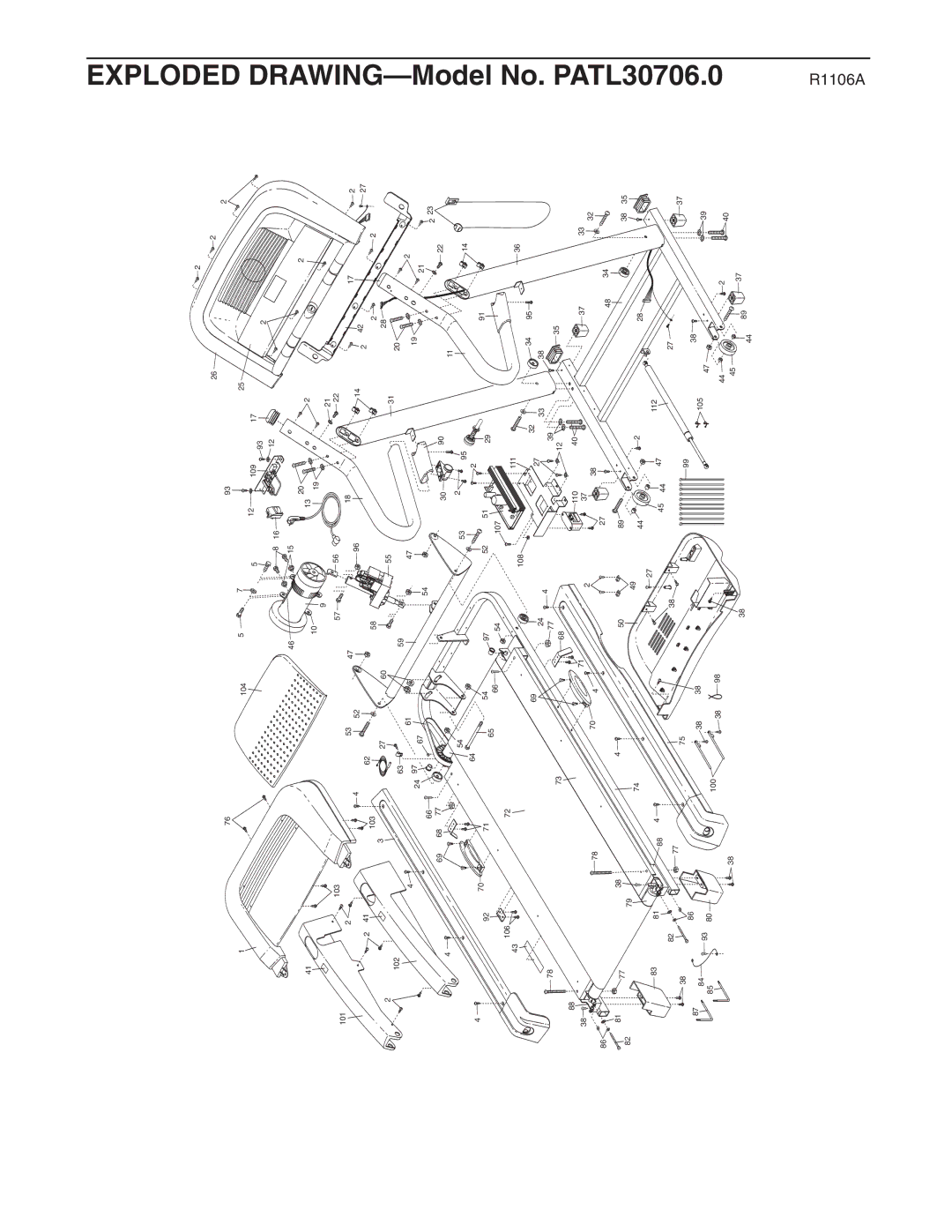 ProForm user manual Exploded DRAWING-Model No. PATL30706.0 