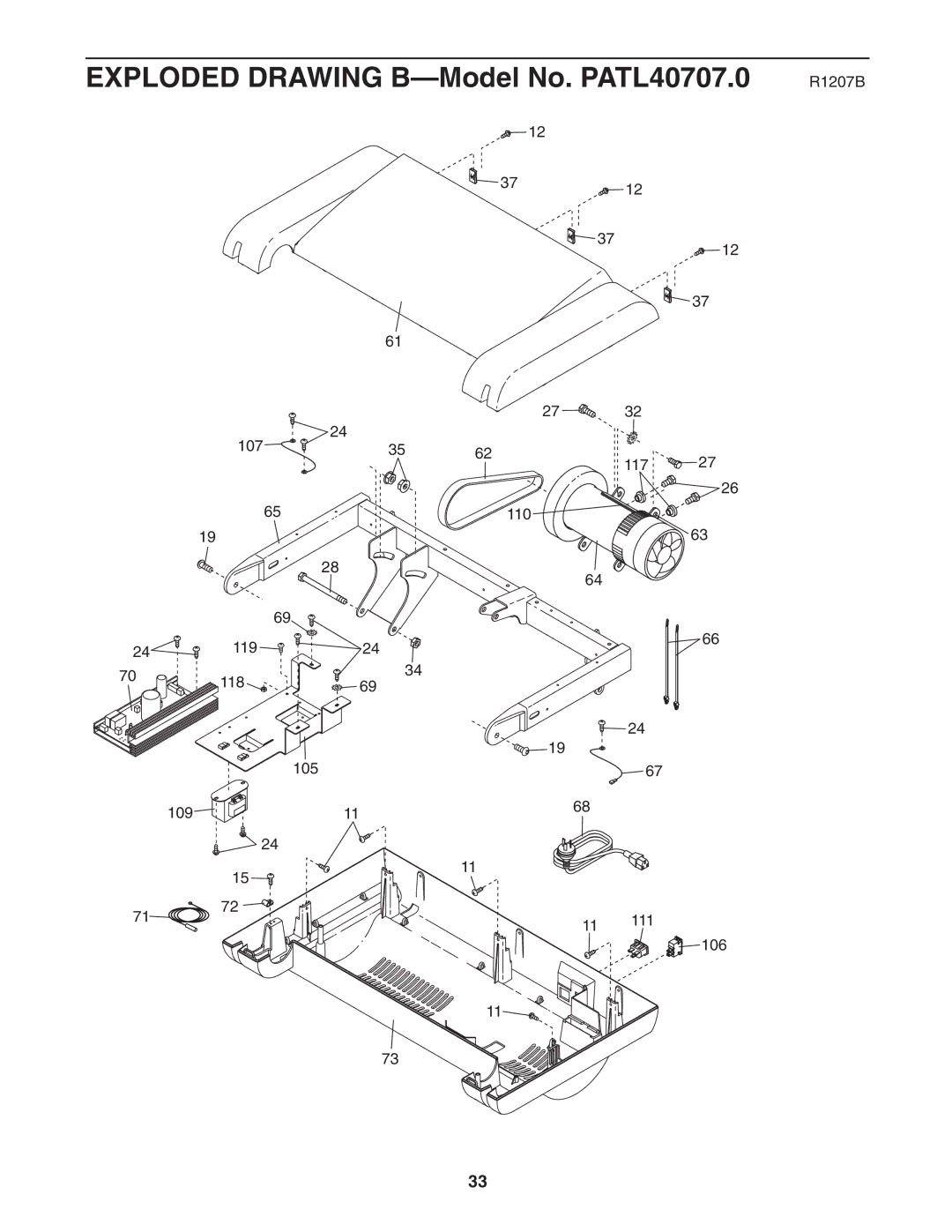 ProForm user manual Exploded Drawing B-Model No. PATL40707.0 