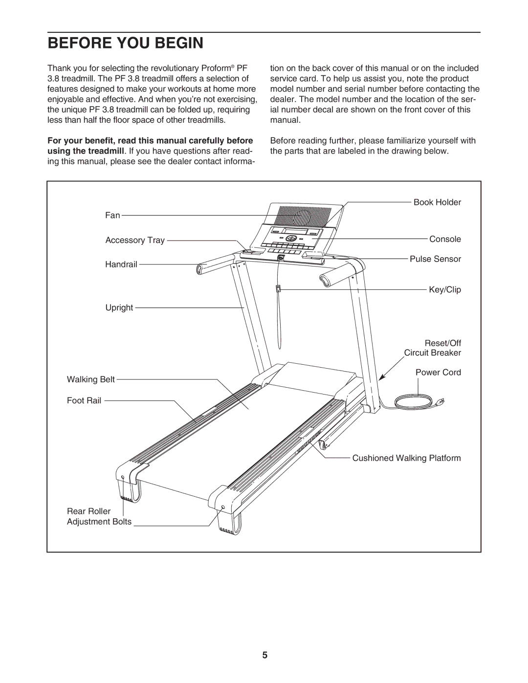 ProForm PATL40707.0 user manual Before YOU Begin 