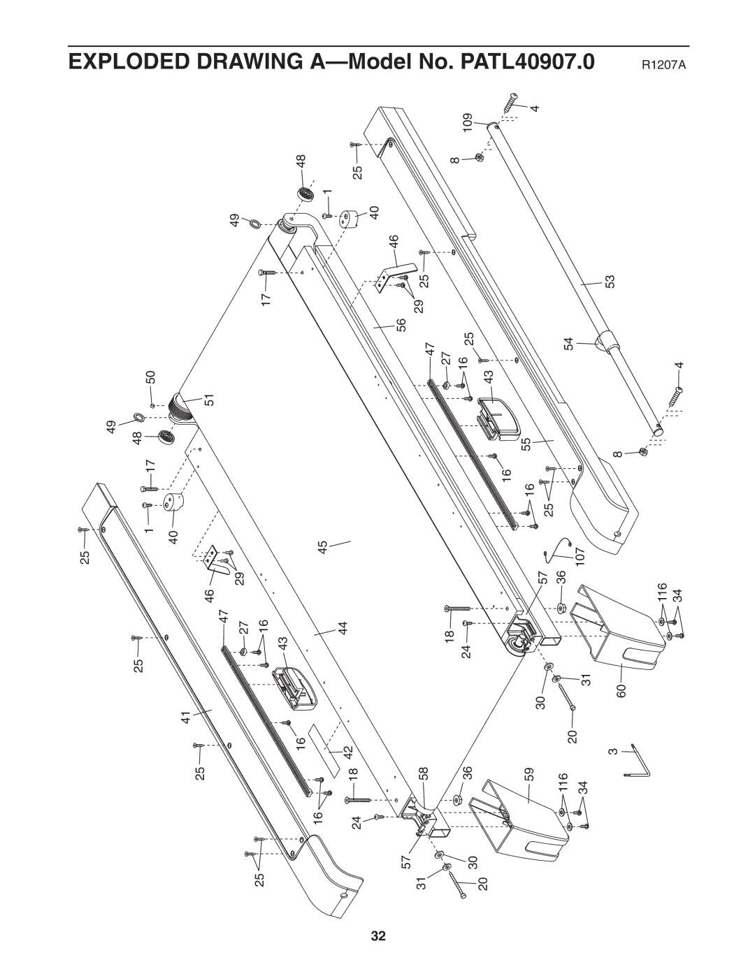 ProForm user manual Exploded Drawing A-Model No. PATL40907.0 