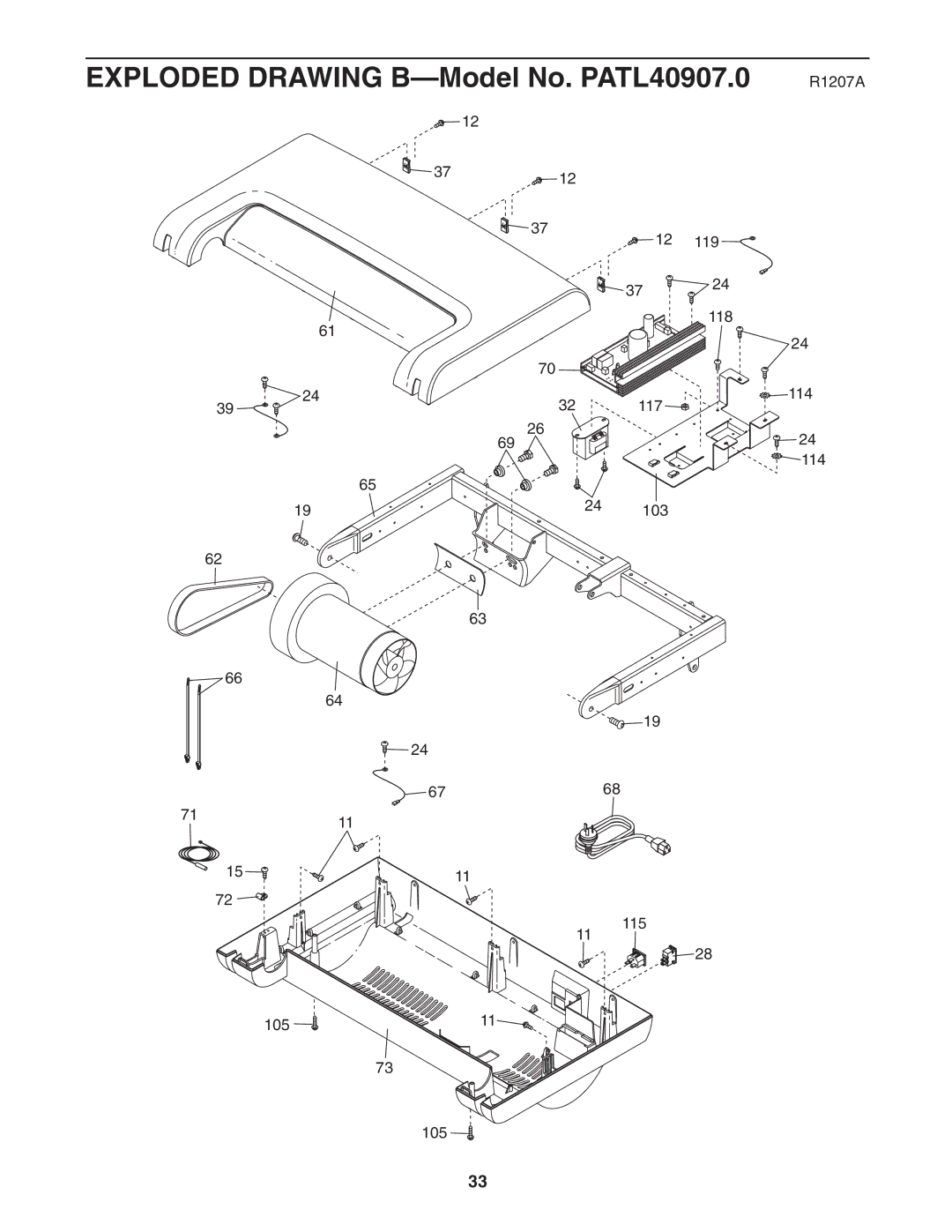 ProForm user manual Exploded Drawing B-Model No. PATL40907.0 