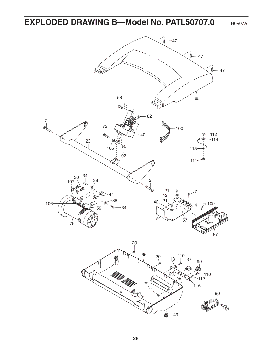 ProForm user manual Exploded Drawing B-Model No. PATL50707.0 