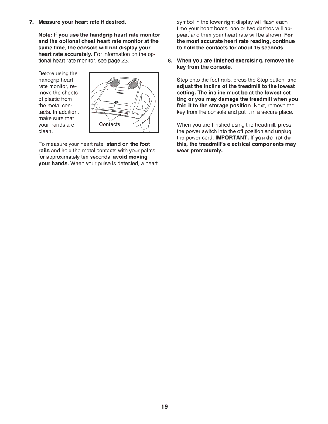 ProForm PATL59910.0 user manual Measure your heart rate if desired 