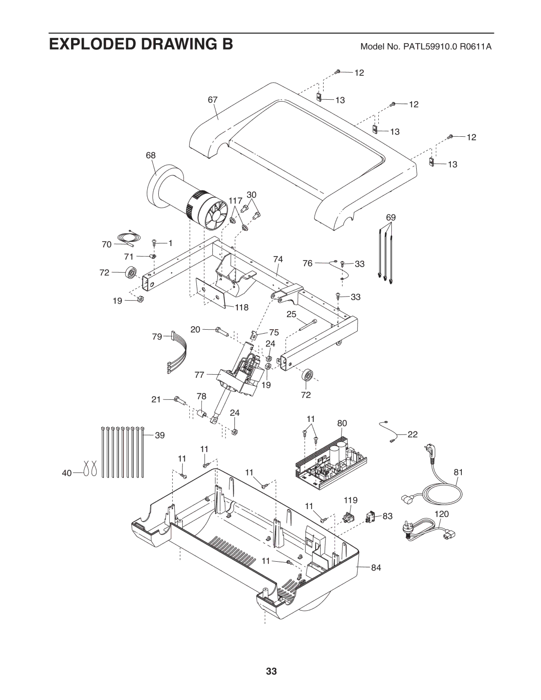 ProForm PATL59910.0 user manual Exploded Drawing B 