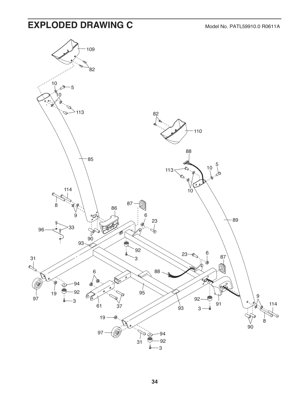 ProForm PATL59910.0 user manual Exploded Drawing C 