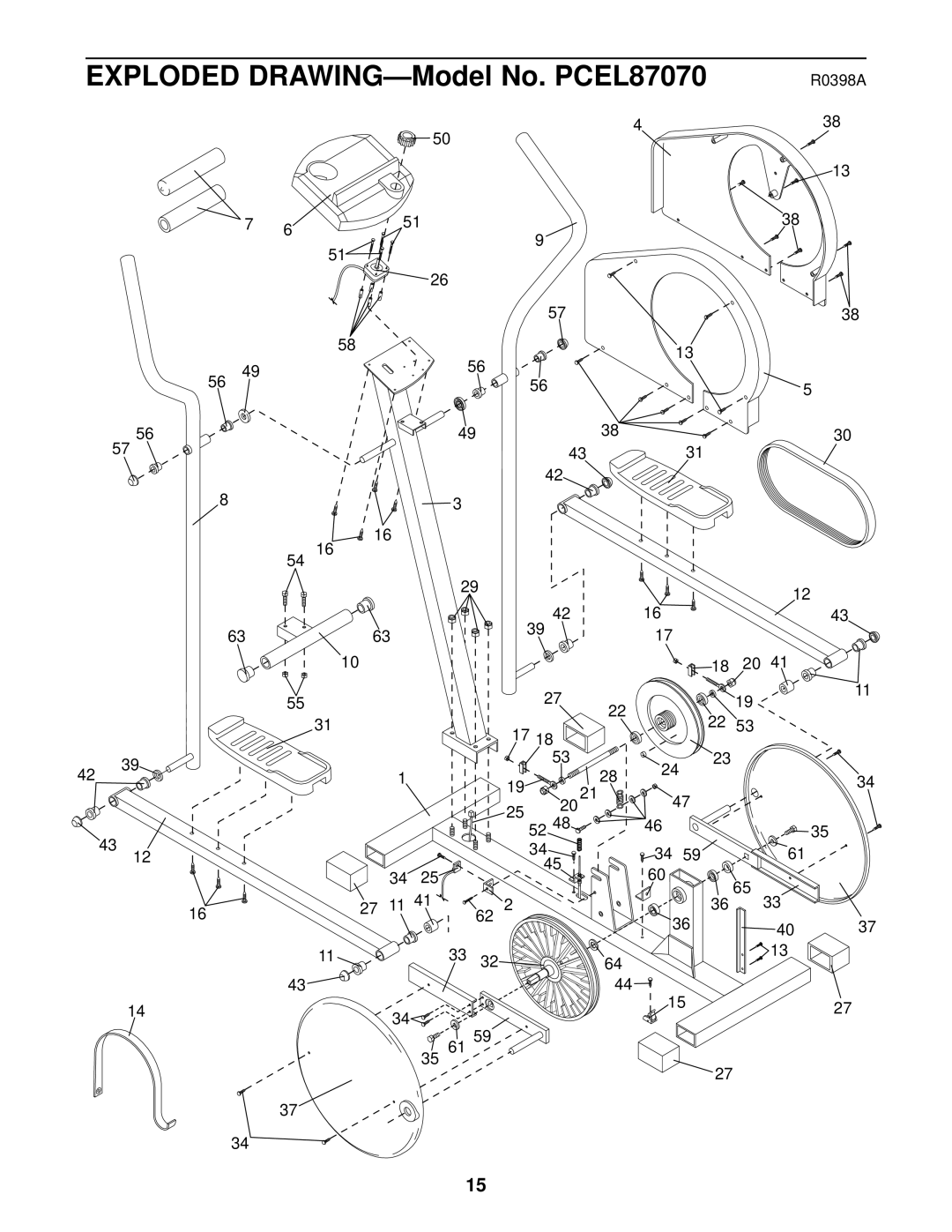 ProForm user manual Exploded DRAWING-Model No. PCEL87070 