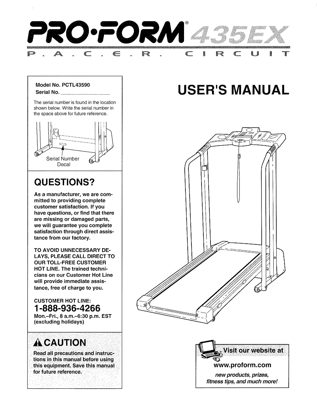 ProForm pctl-43590 manual 