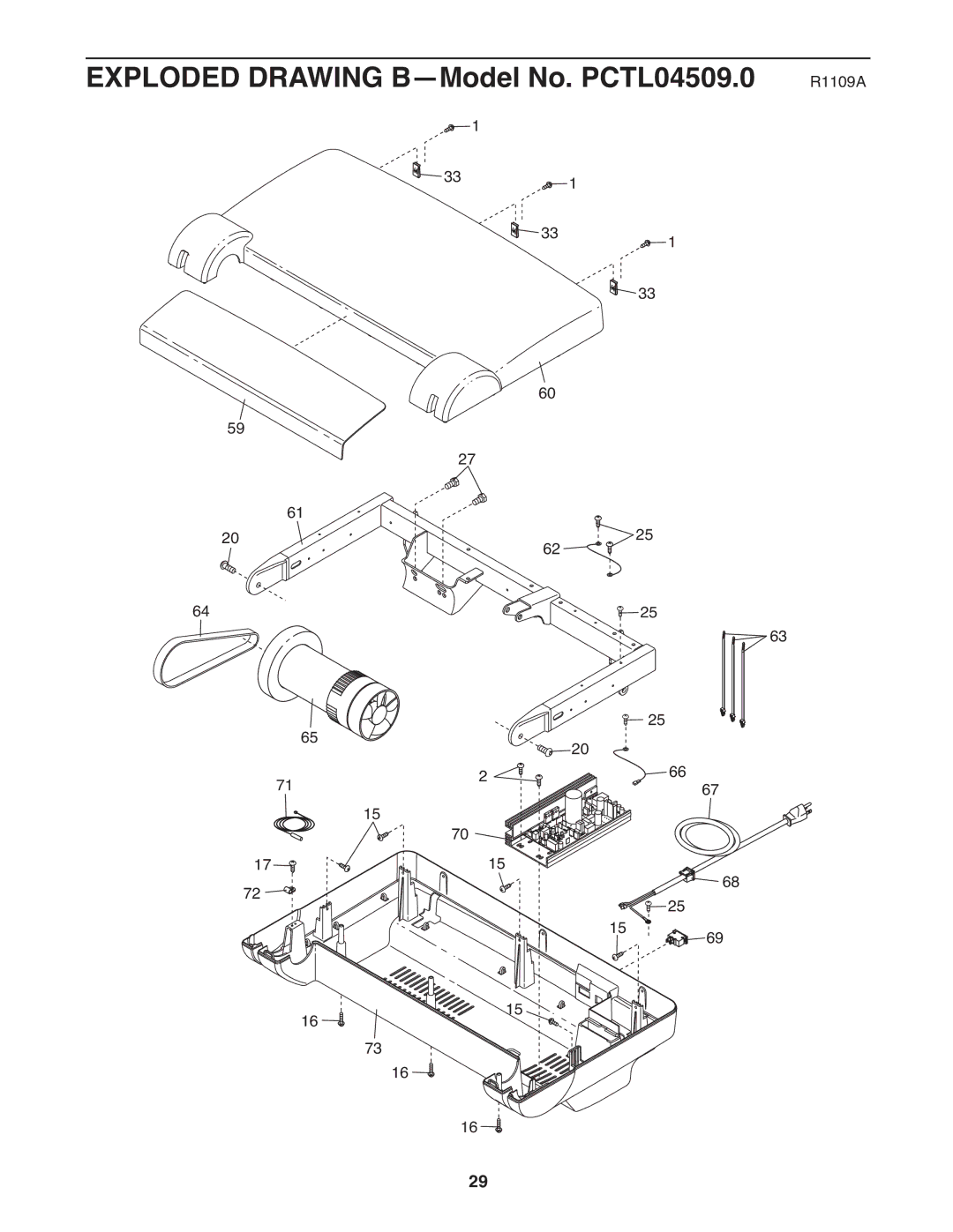 ProForm manual Exploded Drawing B-Model No. PCTL04509.0 R1109A 