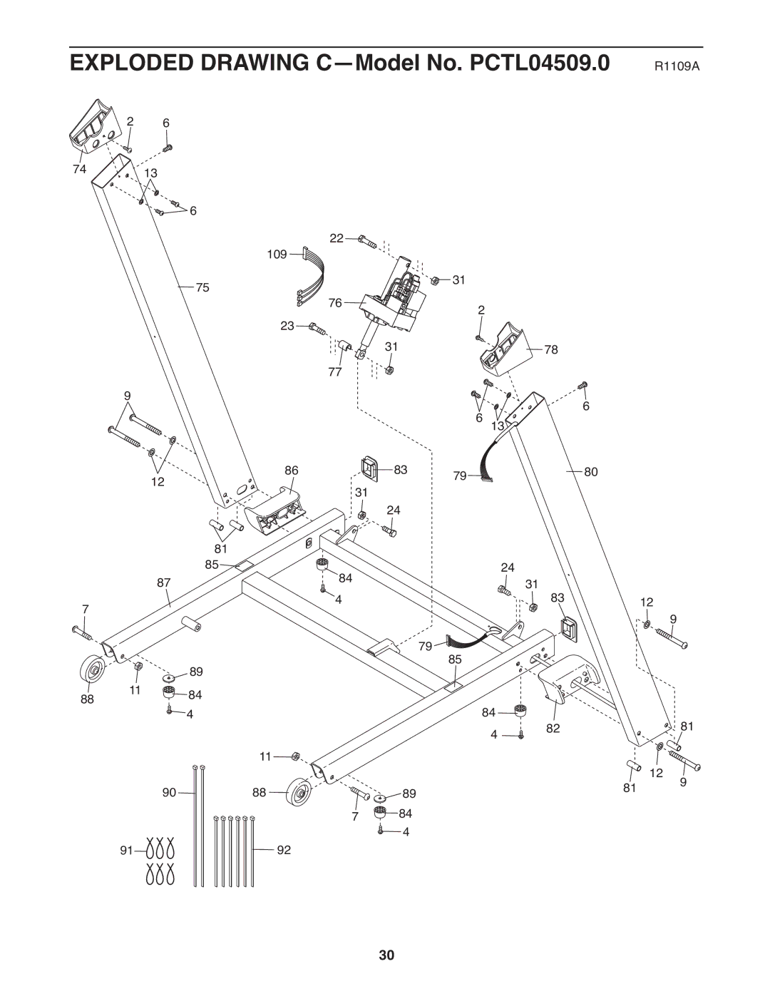 ProForm manual Exploded Drawing C-Model No. PCTL04509.0 