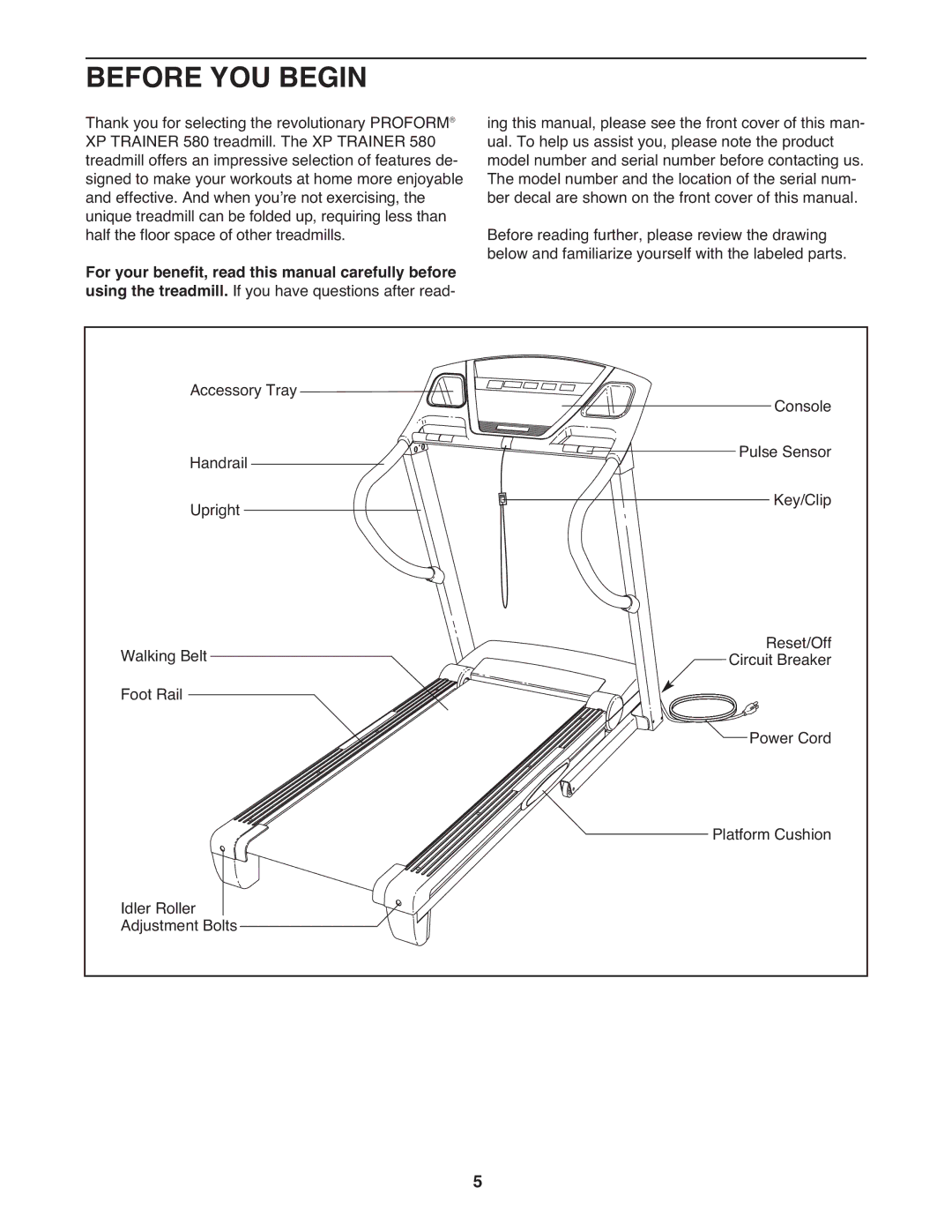 ProForm PCTL04509.0 manual Before YOU Begin 