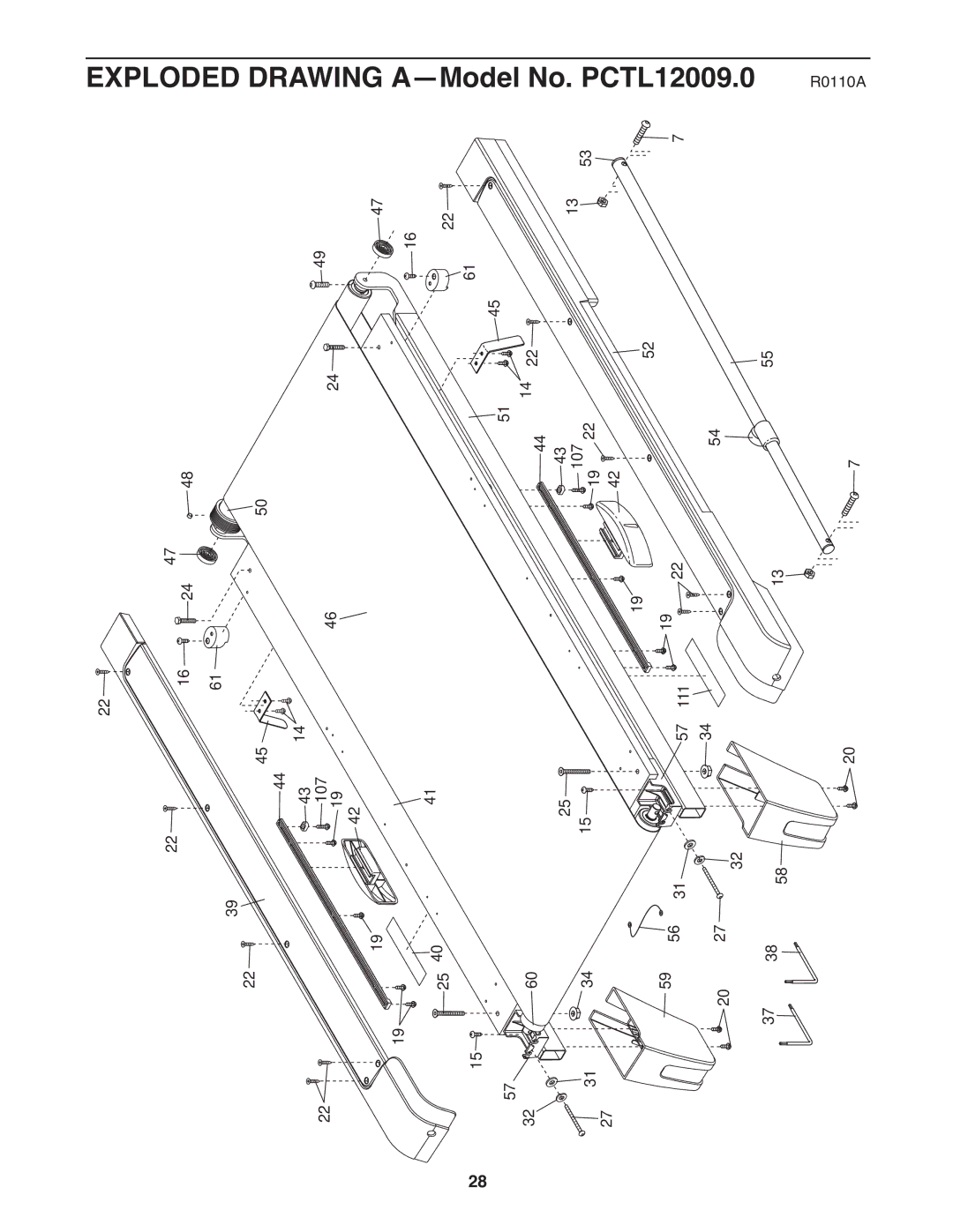 ProForm user manual Exploded Drawing A-Model No. PCTL12009.0 R0110A 