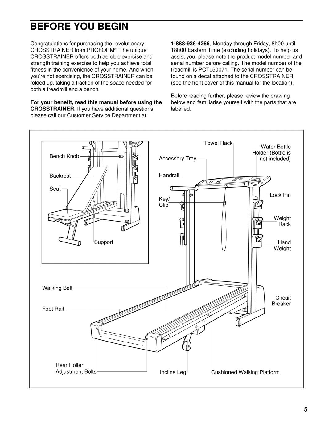 ProForm PCTL50071 user manual Before YOU Begin 