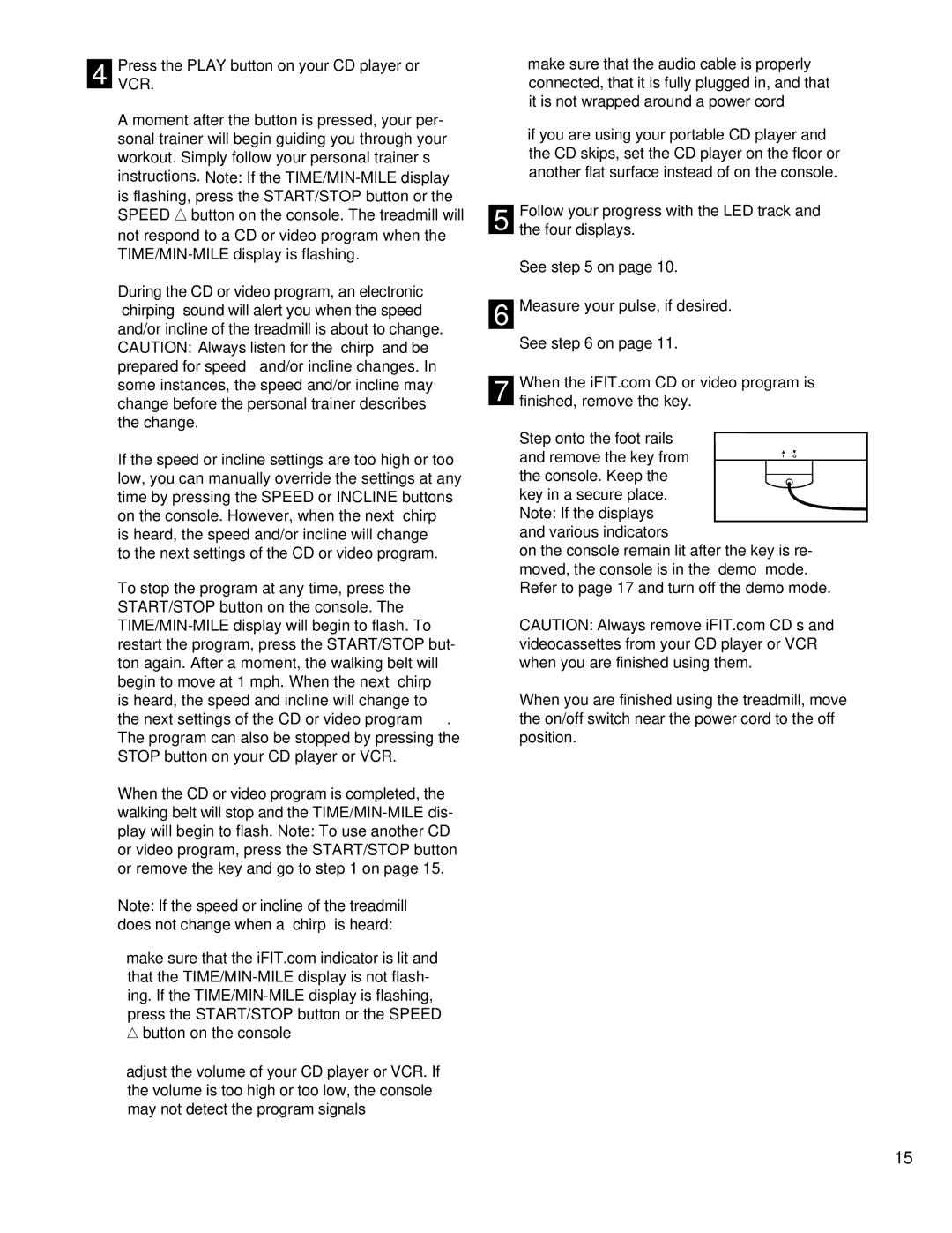 ProForm PCTL51901 user manual PressVCR. the Play button on your CD player or, Measure your pulse, if desired 