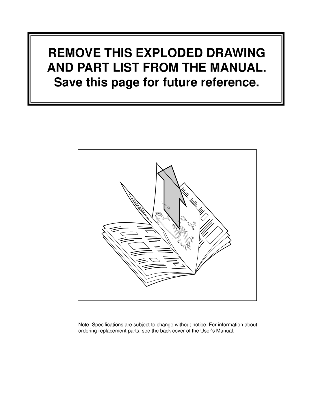 ProForm PCTL52580 user manual Remove this Exploded Drawing Part List from the Manual 