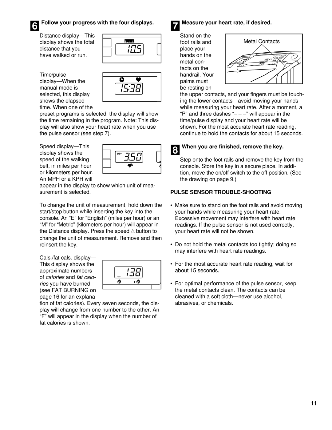 ProForm PCTL53590 user manual Follow your progress with the four displays, Measure your heart rate, if desired 