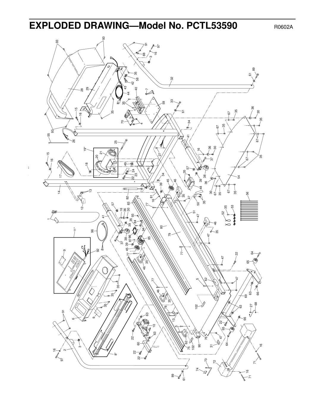 ProForm PCTL53590 user manual DRAWING-Model, R0602A 