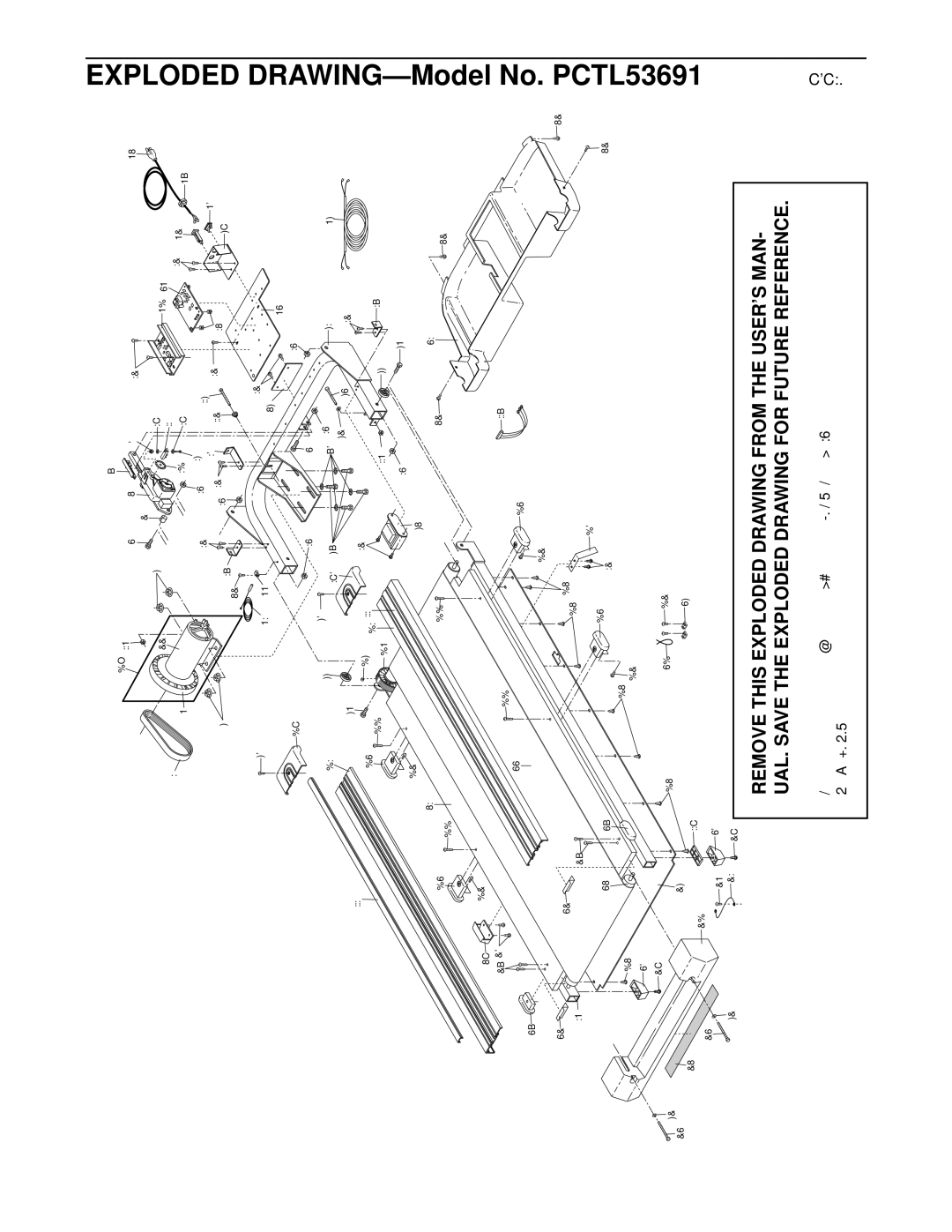 ProForm user manual Exploded DRAWING-Model No. PCTL53691, R0901A 