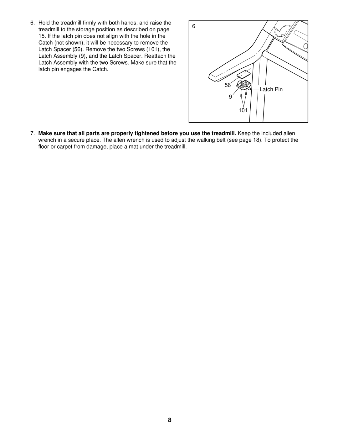 ProForm PCTL55810 user manual Floor or carpet from damage, place a mat under the treadmill 