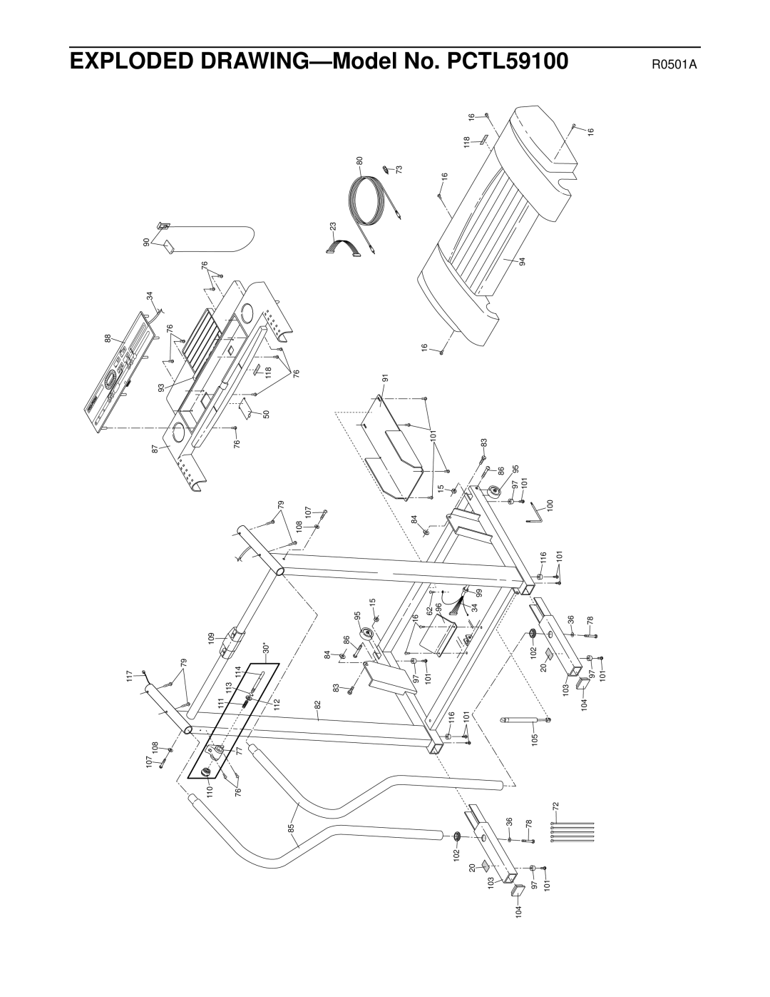 ProForm user manual Exploded DRAWING-Model No. PCTL59100 