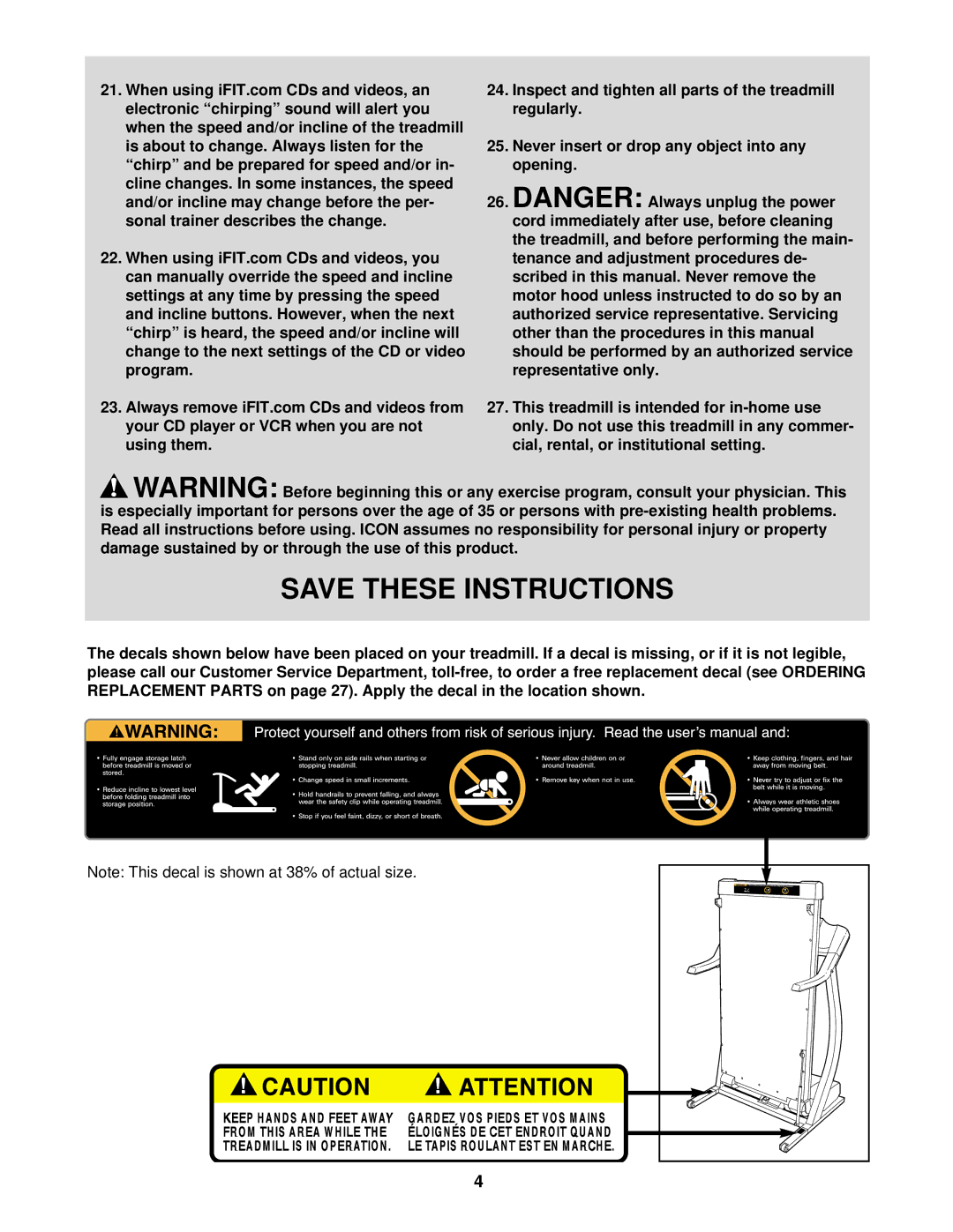 ProForm PCTL59210 user manual 