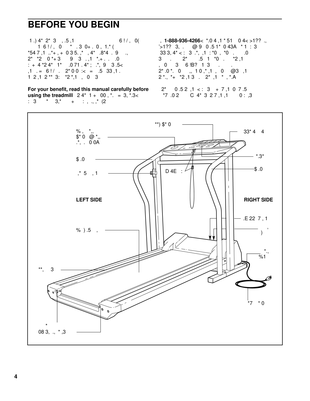 ProForm PCTL62590 user manual Before YOU Begin, For your benefit, read this manual carefully before, Left Side 