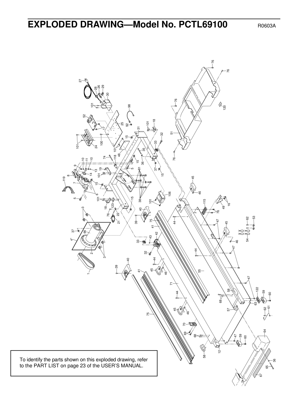 ProForm user manual Exploded DRAWING-Model No. PCTL69100 