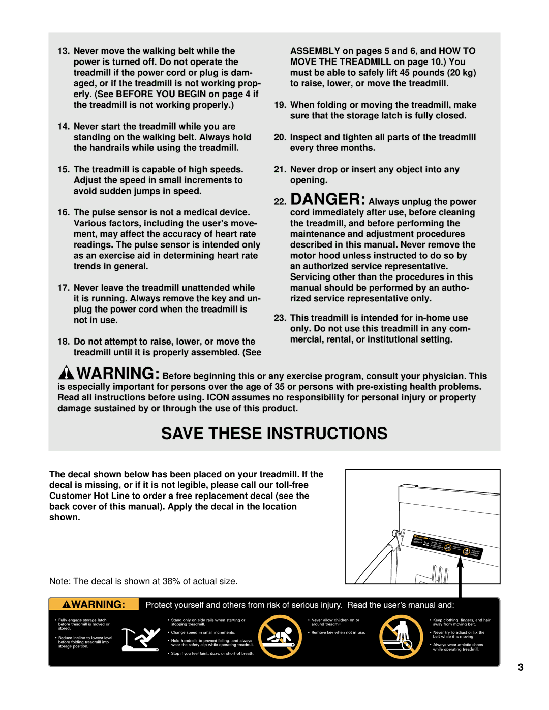 ProForm PCTL74100 user manual 