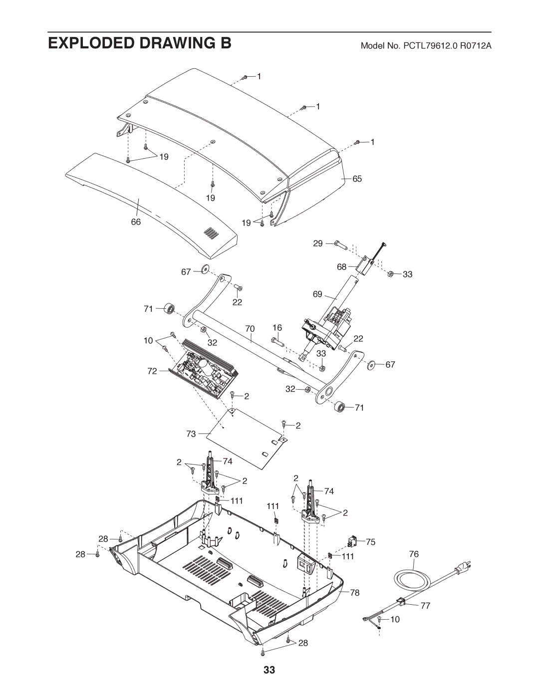 ProForm PCTL79612.0 user manual Exploded Drawing B 