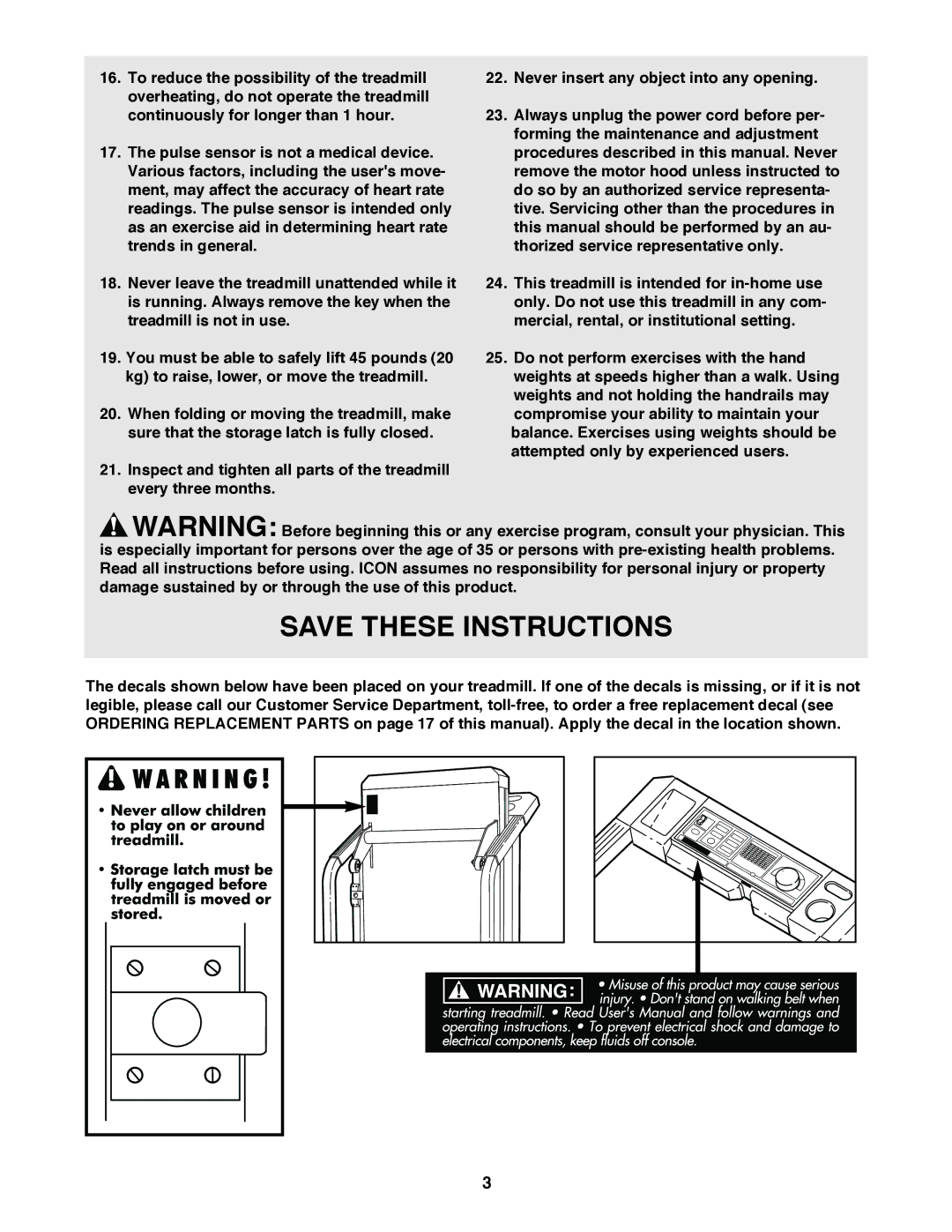 ProForm PCTL93070 user manual 