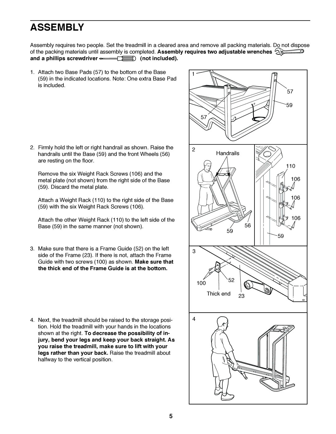 ProForm PCTL93070 user manual Assembly, A phillips screwdriver Not included 