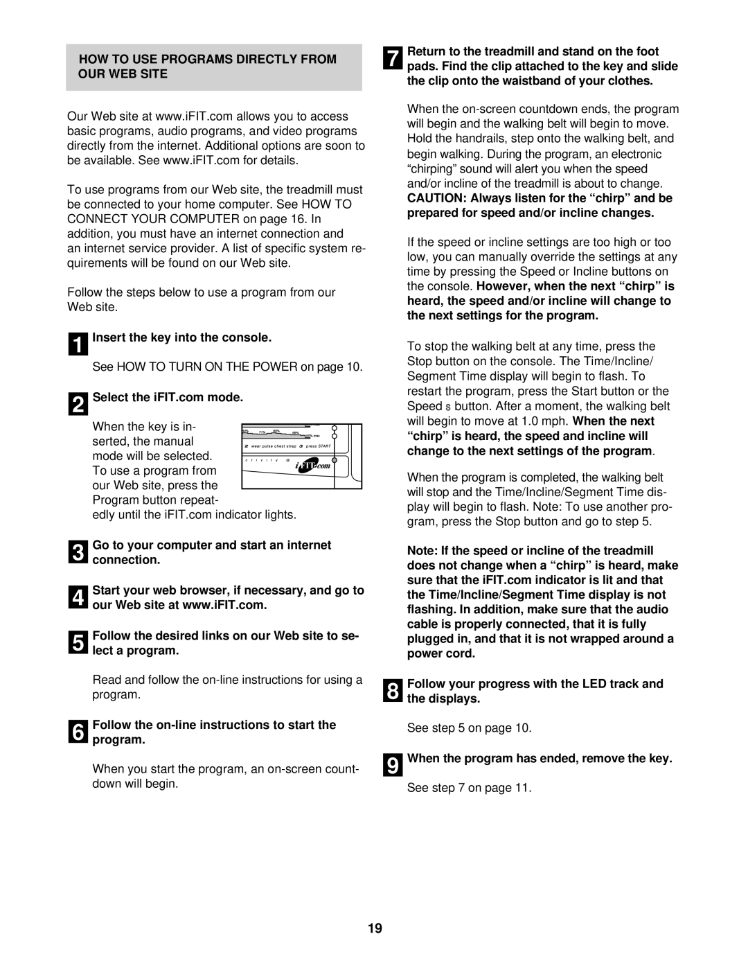 ProForm PCTL99010 user manual HOW to USE Programs Directly from OUR WEB Site 