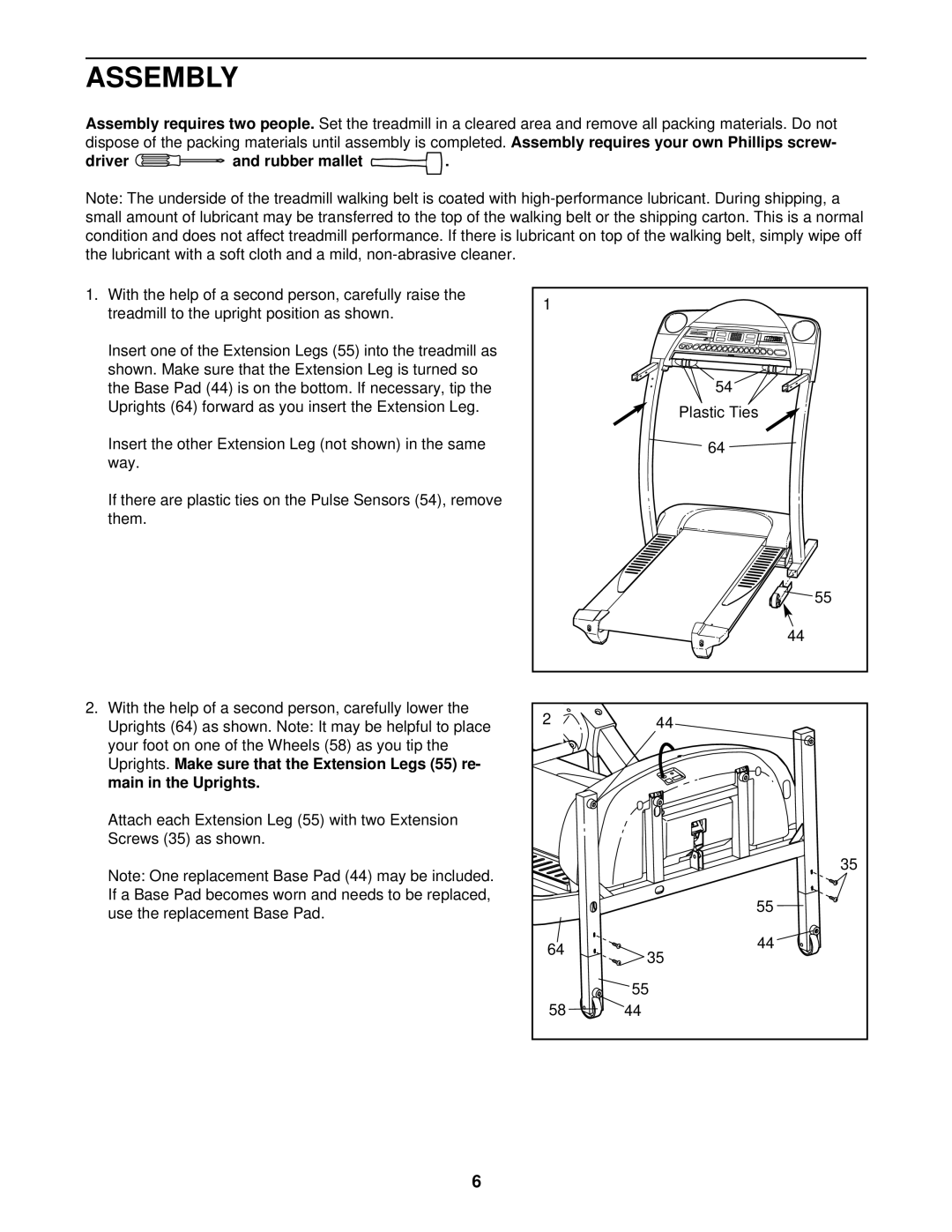 ProForm PCTL99010 user manual Assembly requires two people, Assembly requires your own Phillips screw, Driver 