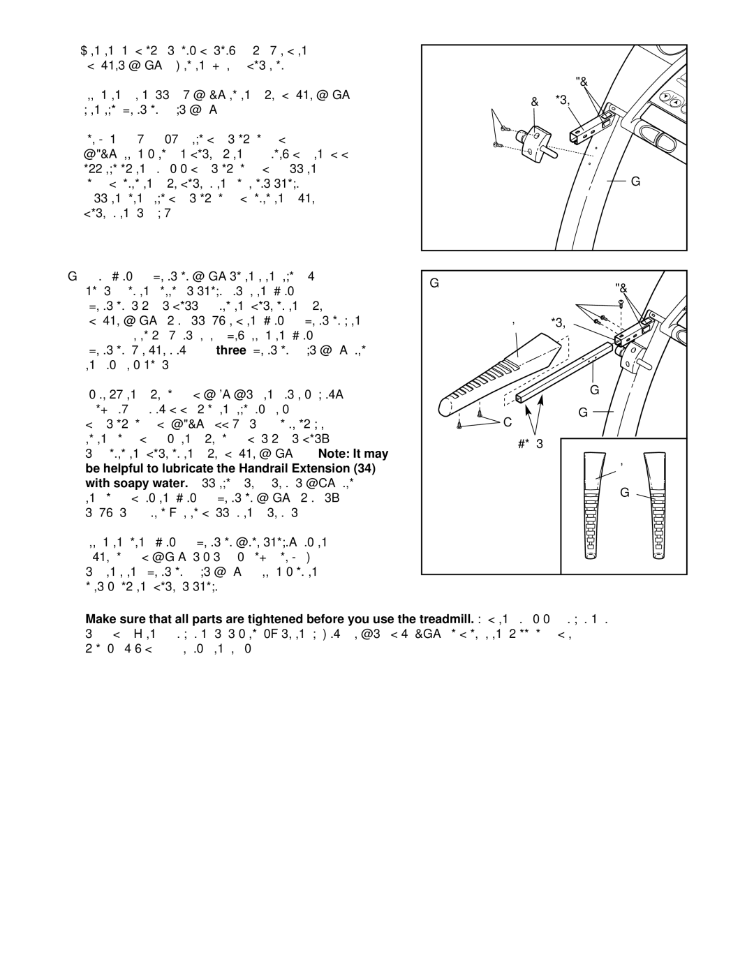 ProForm PCTL99011 user manual Turn a Handrail Extension 34 so that the two larger, Holes 