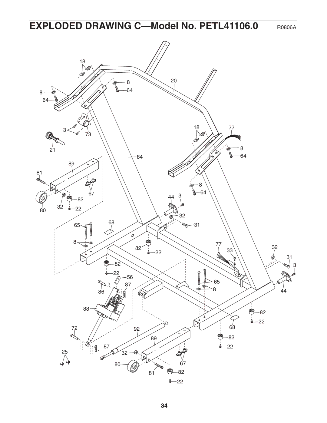 ProForm user manual Exploded Drawing C-Model No. PETL41106.0 R0806A 