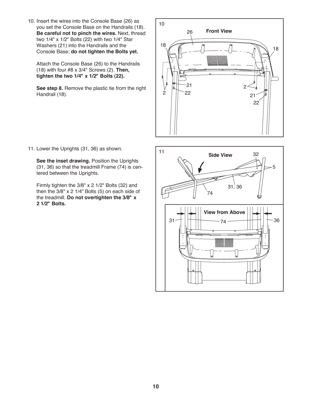 ProForm PETL49910.0 user manual Front View Side View View from Above 