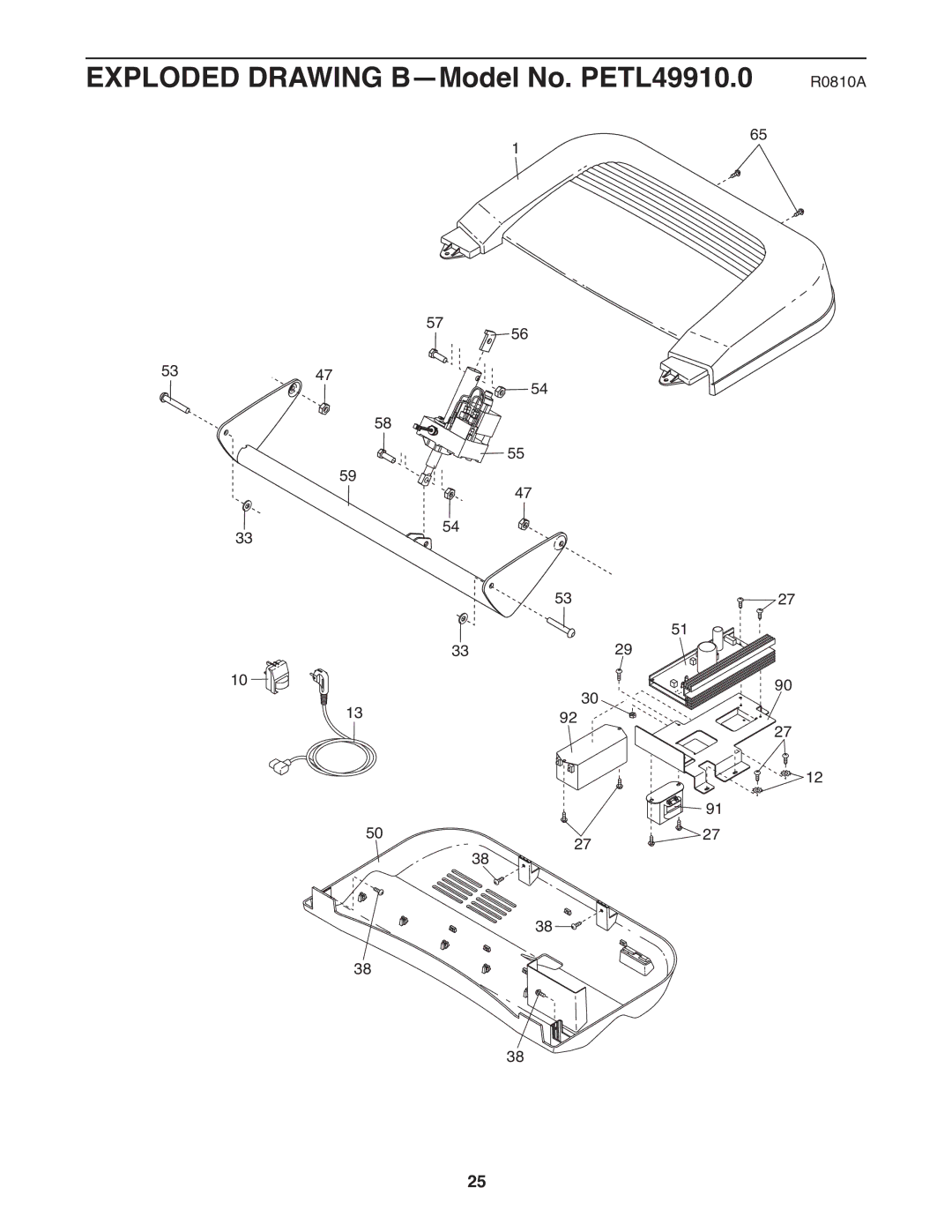 ProForm user manual Exploded Drawing B-Model No. PETL49910.0 R0810A 