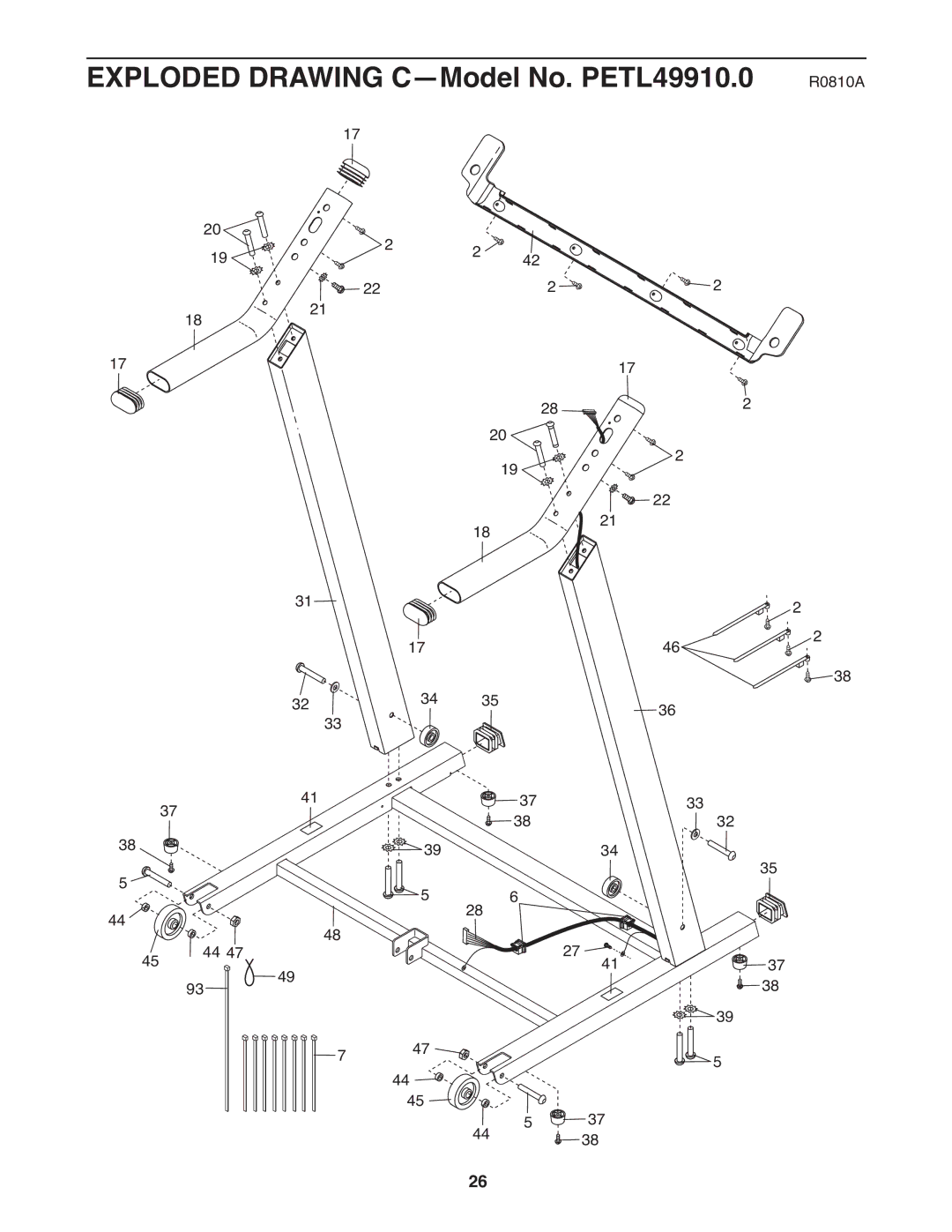 ProForm user manual Exploded Drawing C-Model No. PETL49910.0 R0810A 