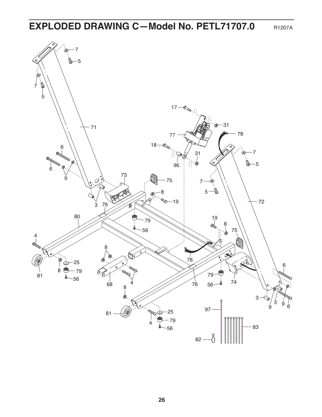 ProForm manual Exploded Drawing C-Model No. PETL71707.0 R1207A 