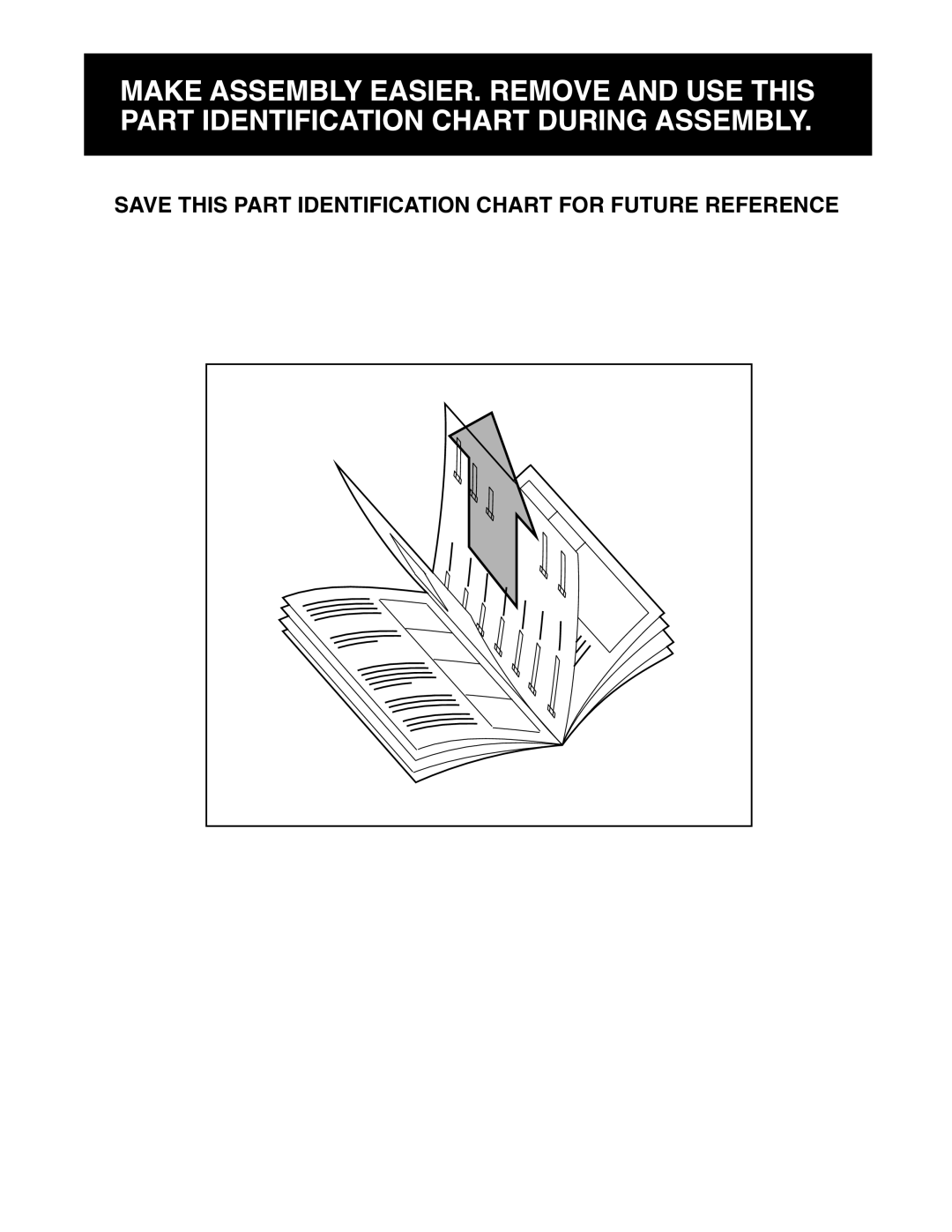 ProForm PFANSY9825.1 user manual Save this Part Identification Chart for Future Reference 